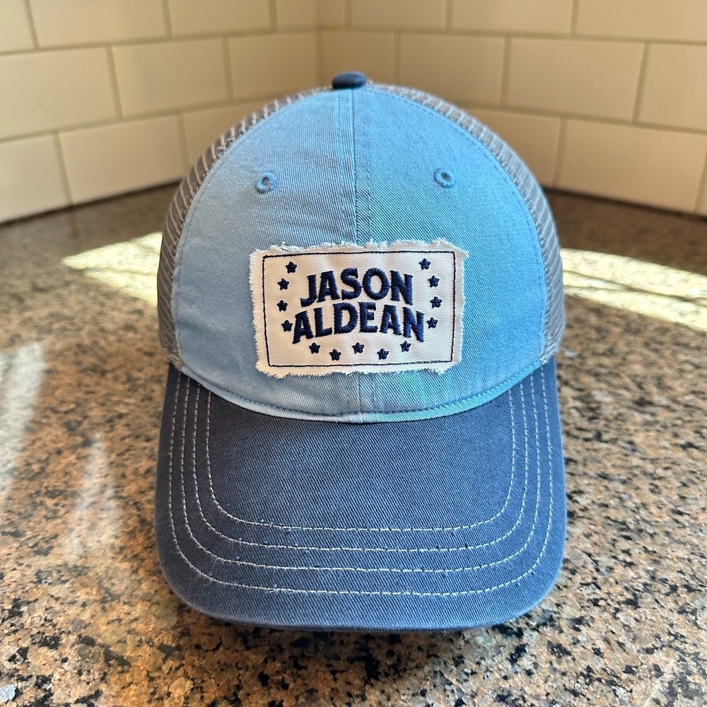 Jason Aldean "WE BACK"Richardson Hat MD/LG Blue Gray Snapback Mesh Back